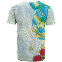 Japanese and Hawaiian Culture Fusion T Shirt Irezumi with Turtles and Lei Kakau Pattern Fresh Vibe LT03 - Polynesian Pride