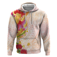 Japanese and Hawaiian Culture Fusion Hoodie Irezumi with Turtles and Lei Kakau Pattern Sunset Vibe LT03 Pullover Hoodie Multicolor - Polynesian Pride