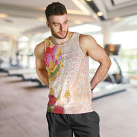 Japanese and Hawaiian Culture Fusion Men Tank Top Irezumi with Turtles and Lei Kakau Pattern Sunset Vibe LT03 Multicolor - Polynesian Pride