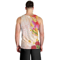 Japanese and Hawaiian Culture Fusion Men Tank Top Irezumi with Turtles and Lei Kakau Pattern Sunset Vibe LT03 - Polynesian Pride