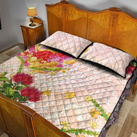 Japanese and Hawaiian Culture Fusion Quilt Bed Set Irezumi with Turtles and Lei Kakau Pattern Sunset Vibe LT03 - Polynesian Pride