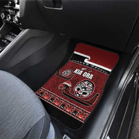 New Zealand Culture Car Mats Kia Ora Aotearoa Moko Tattoo Mask with Waka and Maori Art Pattern LT03 - Polynesian Pride