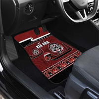 New Zealand Culture Car Mats Kia Ora Aotearoa Moko Tattoo Mask with Waka and Maori Art Pattern LT03 - Polynesian Pride