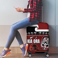New Zealand Culture Luggage Cover Kia Ora Aotearoa Moko Tattoo Mask with Waka and Maori Art Pattern LT03 - Polynesian Pride