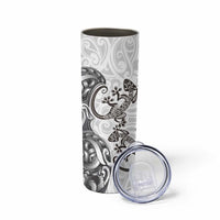 New Zealand Gecko Maori Art Tattoo Skinny Tumbler White Color LT03 - Polynesian Pride