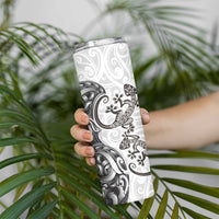 New Zealand Gecko Maori Art Tattoo Skinny Tumbler White Color LT03 - Polynesian Pride