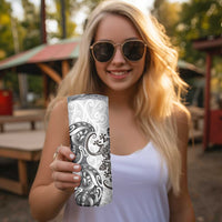 New Zealand Gecko Maori Art Tattoo Skinny Tumbler White Color LT03 - Polynesian Pride
