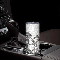 New Zealand Gecko Maori Art Tattoo Skinny Tumbler White Color LT03 - Polynesian Pride