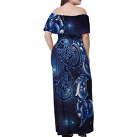 New Zealand Gecko Maori Art Tattoo Family Matching Off Shoulder Maxi Dress and Hawaiian Shirt Matariki Mode LT03 - Polynesian Pride