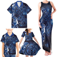 New Zealand Gecko Maori Art Tattoo Family Matching Tank Maxi Dress and Hawaiian Shirt Matariki Mode LT03 - Polynesian Pride