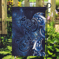 New Zealand Gecko Maori Art Tattoo Garden Flag Matariki Mode LT03 Garden Flag Blue - Polynesian Pride