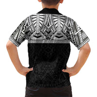 Samoan Traditional Art Tattoos Family Matching Tank Maxi Dress and Hawaiian Shirt Tatau Tribal Motifs with Ula Fala Black LT03 - Polynesian Pride