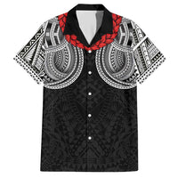 Samoan Traditional Art Tattoos Hawaiian Shirt Tatau Tribal Motifs with Ula Fala Black LT03 Black - Polynesian Pride