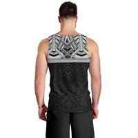 Samoan Traditional Art Tattoos Men Tank Top Tatau Tribal Motifs with Ula Fala Black - Polynesian Pride