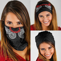 Samoan Traditional Art Tattoos Neck Gaiter Tatau Tribal Motifs with Ula Fala Black - Polynesian Pride