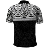 Samoan Traditional Art Tattoos Polo Shirt Tatau Tribal Motifs with Ula Fala Black LT03 - Polynesian Pride