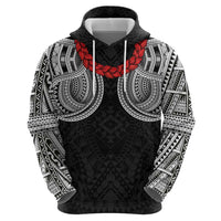 Samoan Traditional Art Tattoos Zip Hoodie Tatau Tribal Motifs with Ula Fala Black LT03 - Polynesian Pride