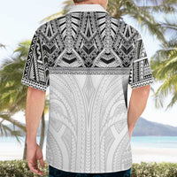 Samoan Traditional Art Tattoos Hawaiian Shirt Tatau Tribal Motifs with Ula Nifo White - Polynesian Pride