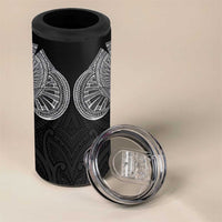 Samoan Traditional Art Tattoos 4 in 1 Can Cooler Tumbler Tatau Roman Reigns Black Color LT03 - Polynesian Pride