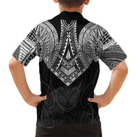Samoan Traditional Art Tattoos Kid Hawaiian Shirt Tatau Roman Reigns Black Color - Polynesian Pride