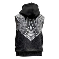 Samoan Traditional Art Tattoos Sleeveless Zip Hoodie Tatau Roman Reigns Black Color LT03 - Polynesian Pride