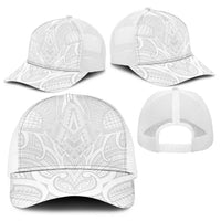 Samoan Traditional Art Tattoos Baseball Net Cap Tatau Roman Reigns White Color - Polynesian Pride
