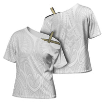 Samoan Traditional Art Tattoos Cross Shoulder Shirt Tatau Roman Reigns White Color - Polynesian Pride