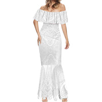 Samoan Traditional Art Tattoos Mermaid Dress Tatau Roman Reigns White Color - Polynesian Pride