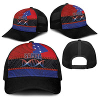 Samoan DNA-Proud of Samoa Baseball Net Cap Polynesian Patterns - Polynesian Pride