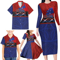 Personalised Samoan DNA-Proud of Samoa Family Matching Long Sleeve Bodycon Dress and Hawaiian Shirt Polynesian Patterns - Polynesian Pride