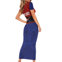 Personalised Samoan DNA-Proud of Samoa Short Sleeve Bodycon Dress Polynesian Patterns - Polynesian Pride