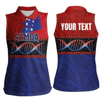 Personalised Samoan DNA-Proud of Samoa Women Sleeveless Polo Shirt Polynesian Patterns LT03 - Polynesian Pride