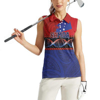 Personalised Samoan DNA-Proud of Samoa Women Sleeveless Polo Shirt Polynesian Patterns LT03 - Polynesian Pride