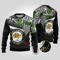 Hawaii James Campbell High School Ugly Christmas Sweater Kakau Pattern Black Version LT03 Black - Polynesian Pride