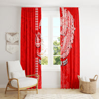 Hawaii Kalani High School Window Curtain Tribal Kakau Pattern LT03 - Polynesian Pride