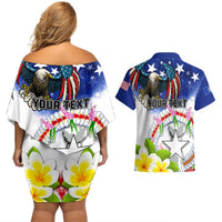 Custom Northern Mariana Islands Commonwealth Covenant Day Couples Matching Off Shoulder Short Dress and Hawaiian Shirt Plumeria Flower Splash Style LT03 - Polynesian Pride