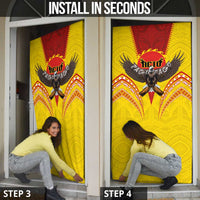 American Samoa Fautasi Race Door Cover Pago Pago-Aeto Samoan Tattoo and Eagle