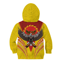 American Samoa Fautasi Race Kid Hoodie Pago Pago-Aeto Samoan Tattoo and Eagle