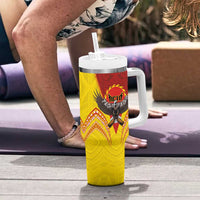 American Samoa Fautasi Race Tumbler With Handle Pago Pago-Aeto Samoan Tattoo and Eagle