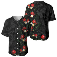 Hawaiian Taro Leaves-Hibiscus and Plumeria Baseball Jersey Floral Tribal Tattoo Motif LT03 - Polynesian Pride