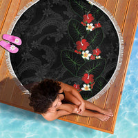 Hawaiian Taro Leaves-Hibiscus and Plumeria Beach Blanket Floral Tribal Tattoo Motif