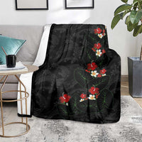 Hawaiian Taro Leaves-Hibiscus and Plumeria Blanket Floral Tribal Tattoo Motif