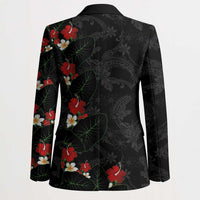 Hawaiian Taro Leaves-Hibiscus and Plumeria Blazer Floral Tribal Tattoo Motif