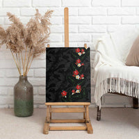 Hawaiian Taro Leaves-Hibiscus and Plumeria Canvas Wall Art Floral Tribal Tattoo Motif LT03 - Polynesian Pride