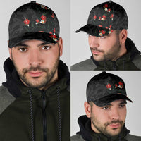 Hawaiian Taro Leaves-Hibiscus and Plumeria Classic Cap Floral Tribal Tattoo Motif
