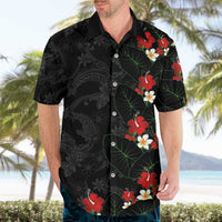 Hawaiian Taro Leaves-Hibiscus and Plumeria Hawaiian Shirt Floral Tribal Tattoo Motif LT03 - Polynesian Pride
