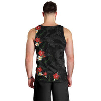 Hawaiian Taro Leaves-Hibiscus and Plumeria Men Tank Top Floral Tribal Tattoo Motif LT03 - Polynesian Pride