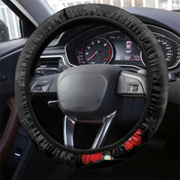Hawaiian Taro Leaves-Hibiscus and Plumeria Steering Wheel Cover Floral Tribal Tattoo Motif LT03 - Polynesian Pride