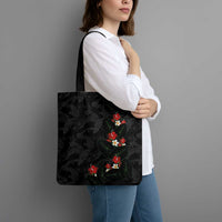 Hawaiian Taro Leaves-Hibiscus and Plumeria Tote Bag Floral Tribal Tattoo Motif LT03 - Polynesian Pride