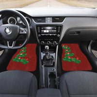 Hawaiian Taro Leaves-Hibiscus and Plumeria Car Mats Polynesian Art-Kakau Tattoo Red